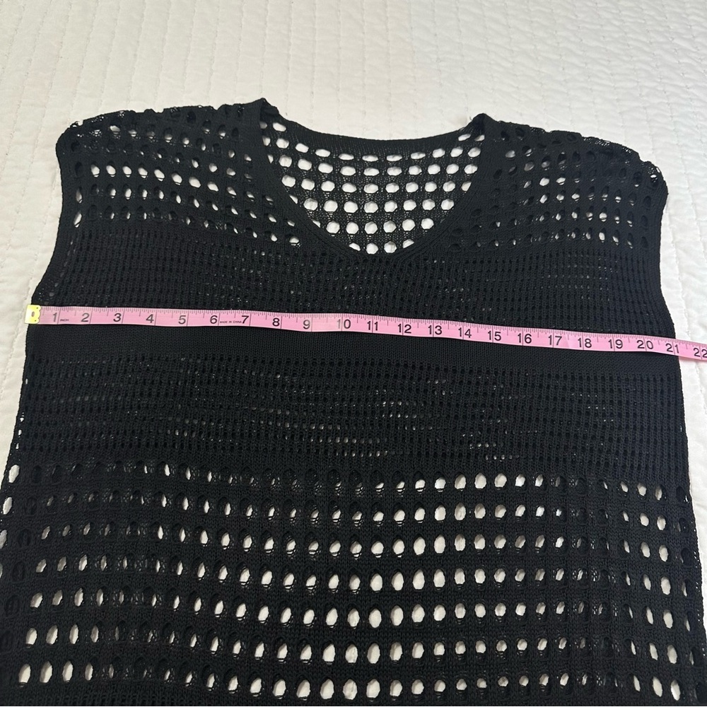 Chic Summer Black Mesh Beach Cover-Up - Picture 6 of 9